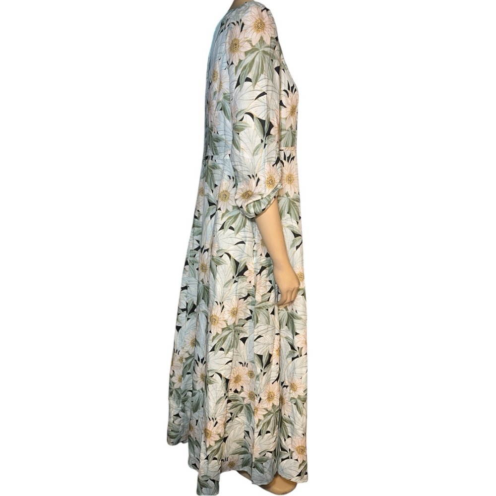 Tuckernuck Floral Long Sleeve Dress - Green and White - Picture 9 of 16
